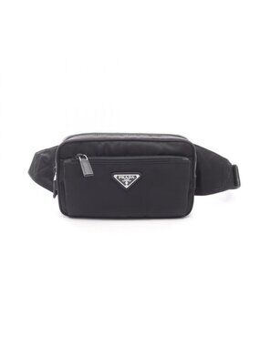 Prada Waist Bag Re-Nylon Black Nylon Saffiano Leather